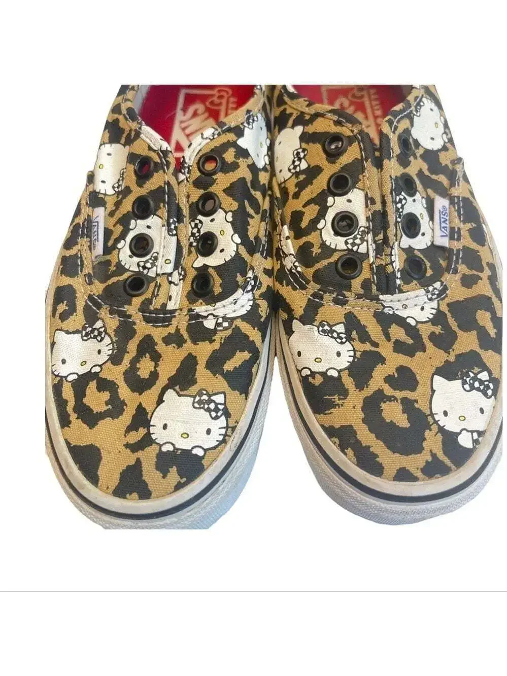 Vans Hello Kitty Leopard Print Sneakers Womens 6.5 Limited Edition Sanrio